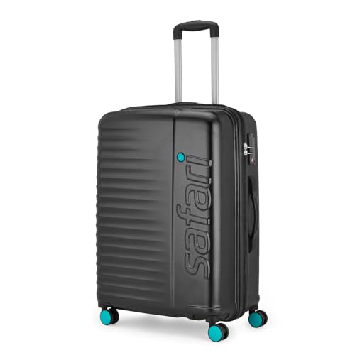 Image of Safari Ignite 8 Wheels 71 Cms Medium Cabin Trolley Bag Hard Case Polycarbonate 360 Degree Wheeling System Luggage, Trolley Bags for Travel, Suitcase for Travel, Black