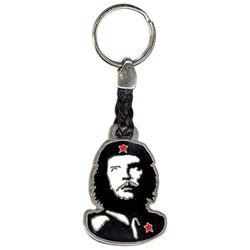 Llavero Cuero trenzado Che Guevara en Zamak Cromado y esmaltado