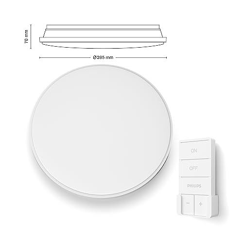 Philips LED Wincel, Plafoniera Rotonda, Luce Bianca da Calda a Fredda, Dimmerabile, 40W, Bianco - Illuminazione - Immagine 2