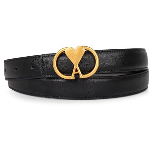 Relang Women's Belts with Gold Buckle, Fashion Waist Band, Elegant Ladies' Belt, Gift for Women Apricot 24-25 (Pant 0-00)