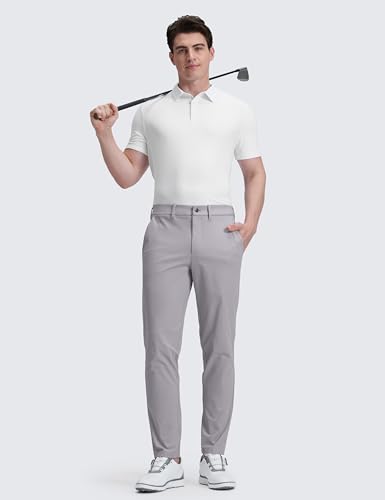 Image of CRZ YOGA All Day Comfy Golf Pants 28 inch /30 inch /32 inch /34 inch /36 inch | Decent Stretch, Wrinkle-Resistant, Casual, Slightly Tapered Leg, Flat Front, Pockets, Trousers for Men