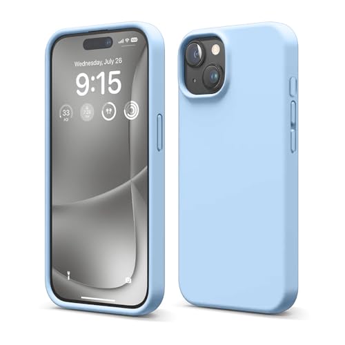Image of Liquid Silicone Case Compatible for iPhone 15 | Slim Back Cover | Soft Touch Bumper | Shockproof Drop Protection | Microfiber Cloth Inside | Sleek Solid Design