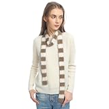 SUNDSGT Skinny Scarf Neckerchief Knit Striped Scarf for Women Fashion Cute Accessories Spring Fall Winter (Camel White)
