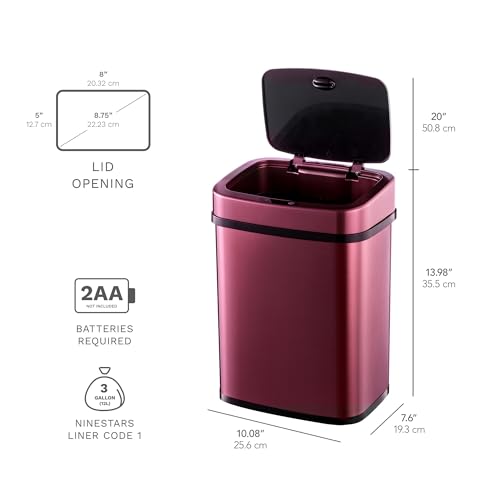 Caneca de basura rectangular sensor con tapa suave 3 gal miniatura 4