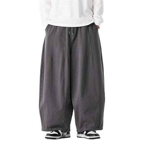 Men's Pants Summer Blue Retro Chinese Style Loose Fit Casual Elastic Waist Lightweight Trouser3