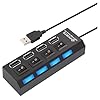 Hub USB de Alta Velocidade com Portas e Interruptores Individuais - Adaptador Expansor Plug & Play para PC, Notebook, TV, Mouse, Teclado e Pen Drive