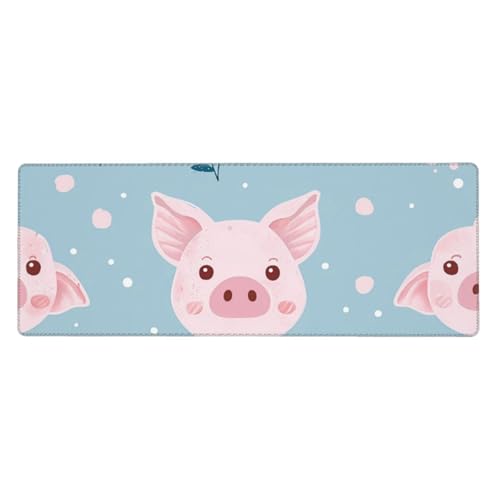 Grand tapis de souris feuilles de cochon 80x30cm antidérapant