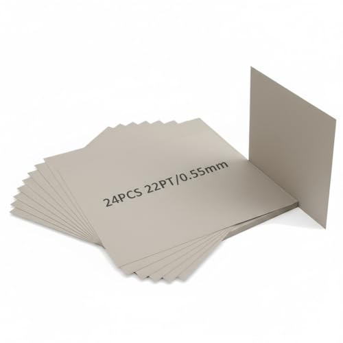 24 Pack Chipboard Sheets 8.5 x 11 Inch 22pt Thin Kraft Cardboard for Scrapbooking Picture Frame Backing and Crafts (0.55mm Thick)