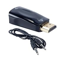 Orivin HDMI-auf-Buchse 3.5-Adapter, HD 1080P HDMI-Buchse Auf VGA-Buchse-Konverteradapter Mit 3,5-mm-Audiobuchsenkabel