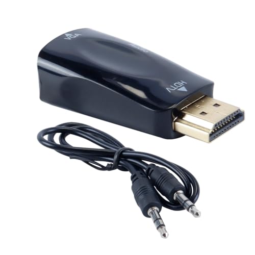 Orivin Adaptateur HDMI vers Jack 3,5, Convertisseur HDMI Femelle vers VGA Femelle HD 1080p avec Câble Audio Jack 3,5 Mm
