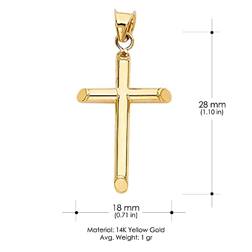 14K Yellow Gold Classic Cross Pendant With 1.9Mm Figaro 3+1 Chain Chain Necklace - 20" #TOP5