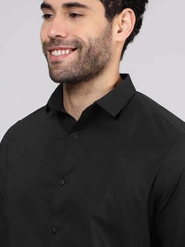 Image of Beyoung Cotton Plain Regular Fit Shirt for Men | Full Sleeve | Formal Shirt | Classic Collar Cotton