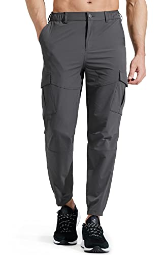 Comallan Herren Wanderhose Leicht Schnelltrocknend Cargohose Atmungsaktiv Stretch Outdoorhose Freizeit Trekkinghose Funktionshose-Grau XL Cover
