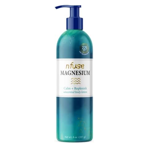 nfuse Natural Magnesium Body Lotion | Mg++ Delivery Technology | Pure Magnesium Chloride U.S.P. | Fragrance Free - Unscented: Calm + Replenish - 8 oz Cover