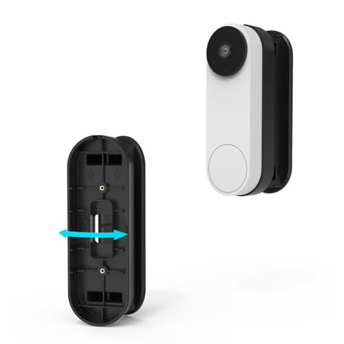 Koroao 0 to 45 Degree Left and Right Adjustable Angle Mount Compatible with Google Nest Doorbell (Wired 3rd Gen) Camera (Black)