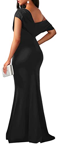 shengfan Formal Evening Dress for Women Elegant 2025 Sexy Off Shoulder Ruched Wedding Guest Bodycon Party Maxi Dresses2