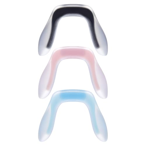 OSOLADY Almohadillas Nasales de Silicona Antideslizantes, Tamaño Mediano, 3 Piezas (rosa, Azul Claro y Negro) para Gafas Montura de Alambre, Soporte Nasal Cómodo y Duradero para