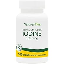 NaturesPlus يوديد البوتاسيوم - 150 ميكروجرام، 100 قرص - نباتي، خالي من الغلوتين - 100 حصة