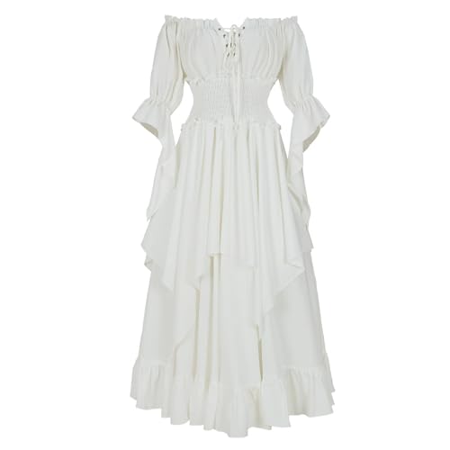 Vestido medieval para mujer disfraces góticos cómodos de cintura alta
