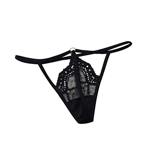 Solike sous-vêtements Femme Dentelle Strings et Tangas Sexy T-Back Culotte Lingerie Fleur Femme Sexy Ouvert Invisible sans Couture Slips Culottes Cover