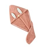 Gatuida Saugfähige Leichte Haar Turban aus Korallenfleece mit Knopfverschluss Schnell Trocknend...