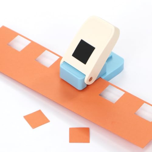 クラフトパンチ 穴あけポンチ,四角 スクエア 切手型 2点セット 1つ穴 ペーパーパンチャー 25mm ハンドメイド diy用 操作簡単 (四角)