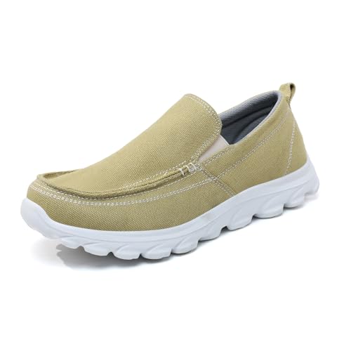 JSWEI Men's Machine-Washable Slip On Loafers Casual Comfortable, Soft and Lightweight Breathable Daily Sneaker for Men Fashions Walking