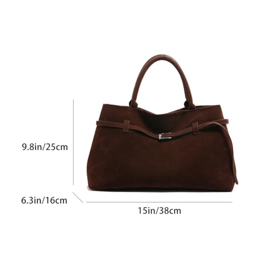 Jqwygb Suede Tote Bag For Women Slouchy Work Bag Large Capacity Top Handle Bag Faux Suede Bag Shoulder Hobo Bag Handbag thumb #7