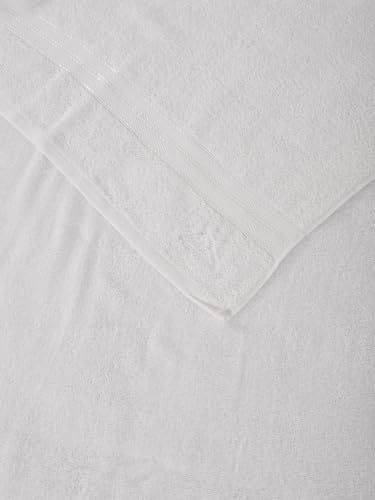 Image of Monte Carlo Essential 100% Cotton Bath Towel | 400 GSM Lightweight & Quick Dry | Soft Absorbent Large Towel 75x150 cm | Skin Friendly Daily Use Bathroom Towel for Men & Women (Jasper) | White