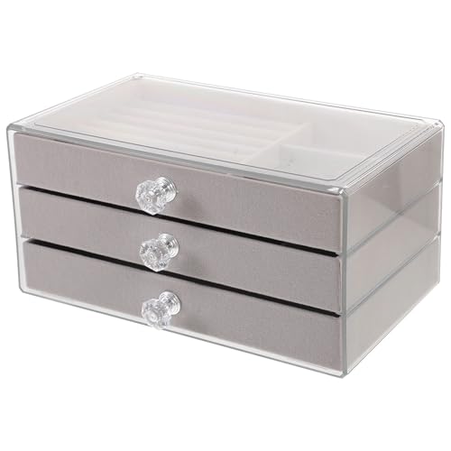 PHENOFICE Caja Organizadora de Joyas Cajones Múltiples para Almacenamiento Clasificado en Dormitorios, Material Pet Acabado Pulido Fino y Gran Capacidad