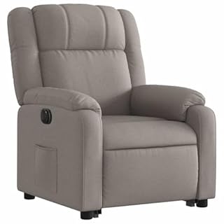 Mimdixy Canapé-lit, chaise de chambre à coucher, fauteuil de relaxation avec aide au relevage, électrique, en tissu taupe