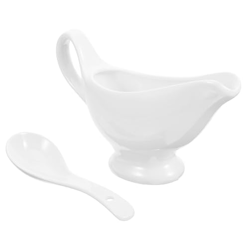 DECOMELODY Salsiera con Cucchiaio Barca per e Salsa Antigoccia Elegante e Ristorante