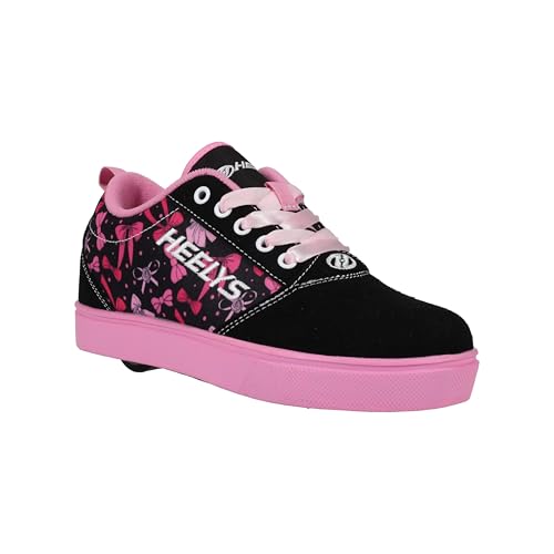 Heelys Pro 20 Emb Prints, Zapatos con Ruedas, Negro Rosa Claro Rosa, 39 EU