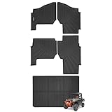 Naibeve Floor Mats for Polaris Ranger XP 1000 Crew 2019-2025 (4 Passenger)-All Weather for Polaris Ranger XP 1000 Floor Mats Liners 2 Row & Cargo Mats Bed Liner (Floor Liner+Trunk Mat)