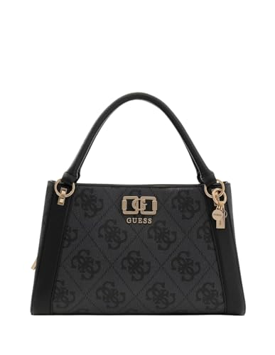 GUESS sac à main sac à épaule bandoulière Karnilla Logo Girlfriend Satchel Coal Logo gris foncé