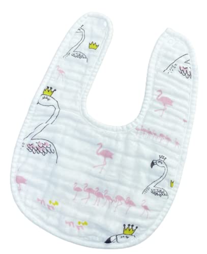 Image of BabyGo Muslin Baby Washcloths & Bibs Set | 100% Cotton, 8 Layer Cartoon Print, Soft, Gentle, Reusable & Absorbent Feeding Bibs & Towels for Newborns & Toddlers | Pack of 5 (Multicolor)