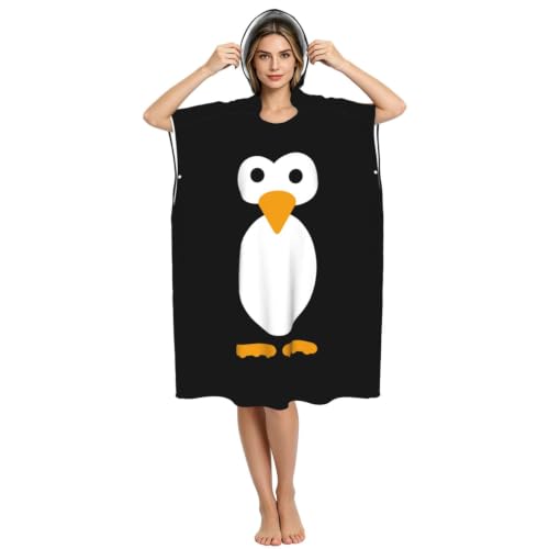 Peignoir à capuche pingouin séchage rapide pour plage