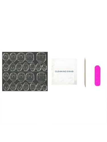 Image of Secret Lives Purple Gradient Artificial Press-On Nails - Short Square False Translucent Nail Extensions with 3D Flower Design 24-Pieces Set with Kit