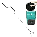 Kompostbelüfter-Werkzeug, manueller Kompostwender, Manuelles Kompost-Rührbelüftungsgerät aus Edelstahl, Bodenlockerer Rasenbelüfter, Kompost-Kurbeldrehung, robust für kleine Höfe, Garde