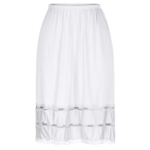 Plus Size Half Slips for Women Underskirt Dress Extender Lace Trim Knee Length Midi Skirts 2025 Summer Party Skirt4