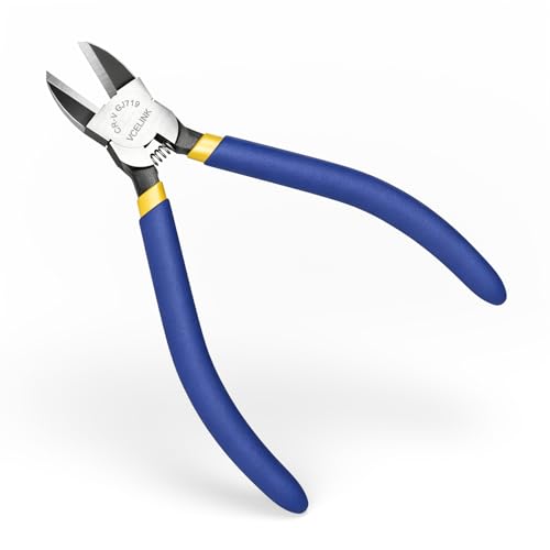 VCELINK Precision Wire Cutter 6-Inch Flush Side Cutters with Fully Closed Blade Ideal for Electronics Jewelry Crafts & Model Building Wire Snips with Ergonomic Grip