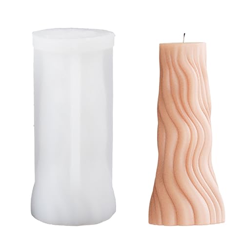Spiral Waving Pillar Candle Mold - Silicone Resin Casting Mold for Jewelry, Clay, and Craft Supplies - 3D Candle Making Molds