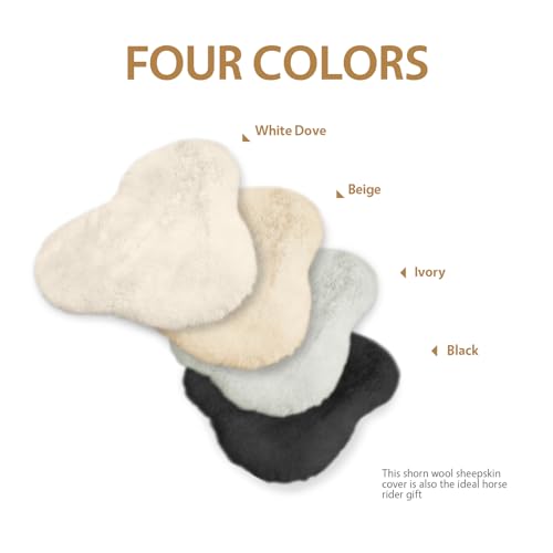Image of Harrison Howard Plush Sheepskin Saddle Cover for English Saddles Seat Saver Ultimate Riding Comfort for Rider & Protection for Saddle Universal Size