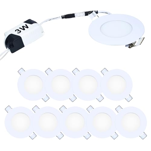 Reviews de Techos con plafon - los preferidos. 46 Tianlai S26W03A Paquete de 10 Lámpara de Techo Plafón para Interior de Casas con Luz Led de 3W y 300Lm, Luz Blanca, bote de 7cm, Ahorrador de Energía, 8.3x8.3 cm (10 piezas)