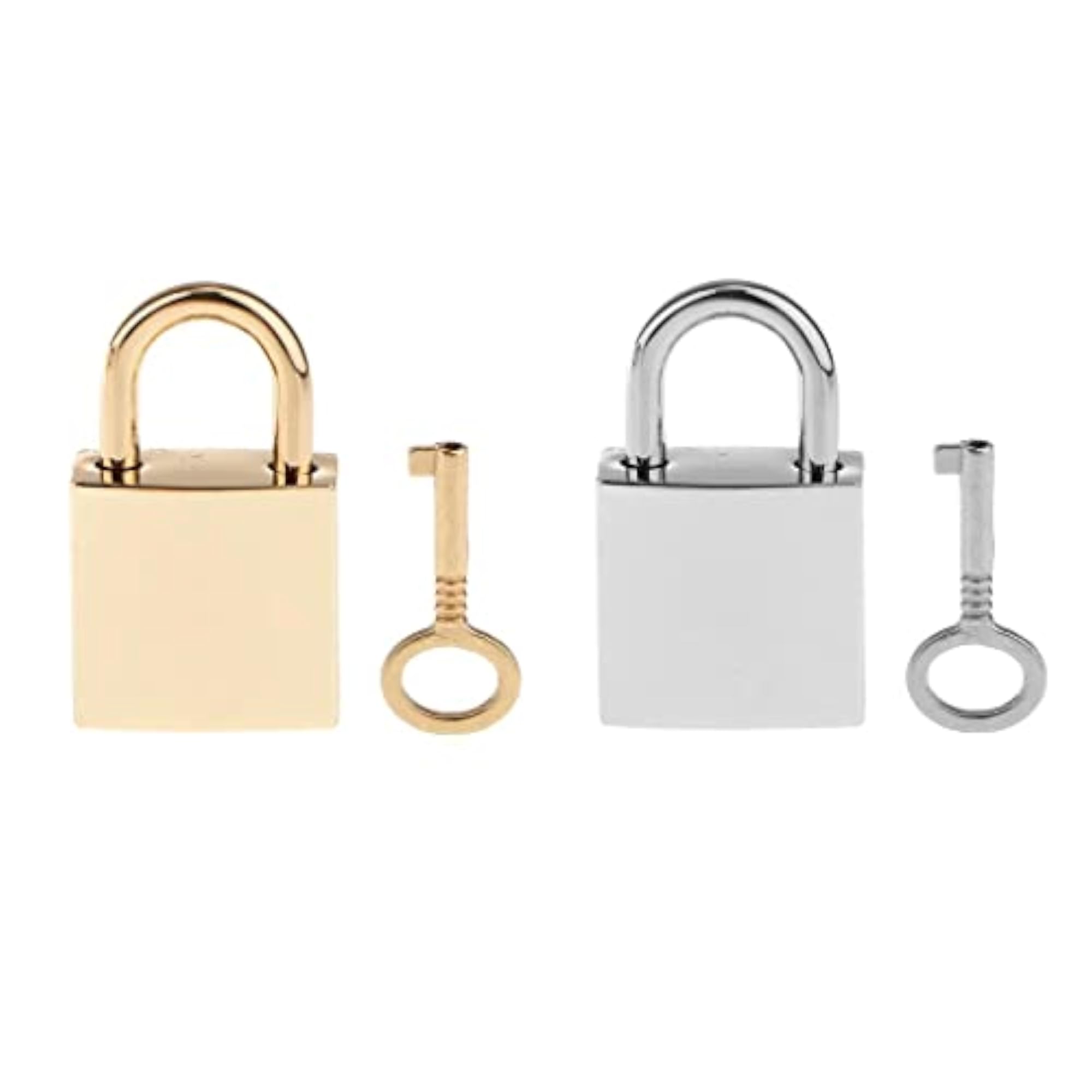 Mini Square Padlocks Key Lock, Light Golden