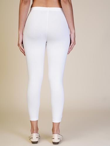Image of ONE SKY Women Ankle Length Leggings | Premium Cotton Modal Spandex Blend | High Waist Stretchable & Bio-Washed Fabric | Colour-Lock | Ethnic Leggings for Women