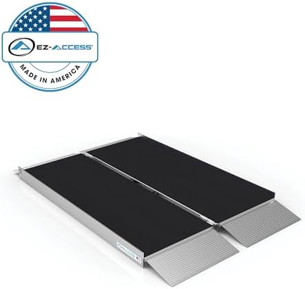 Portable Wheelchair Ramp - Handicap Ramp for Home Entry, Portable Ramps for Wheelchairs with Slip-Resistant Surface and Self-Adjusting Bottom Transition Plates - 4 Ft Suitcase Singlefold