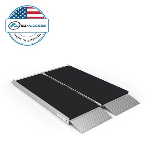 EZ-Access - Portable Wheelchair Ramp - Handicap Ramp for Home Entry, Portable Ramps for Wheelchairs with Slip-Resistant Surface and Self-Adjusting Bottom Transition Plates - 4 Ft Suitcase Singlefold