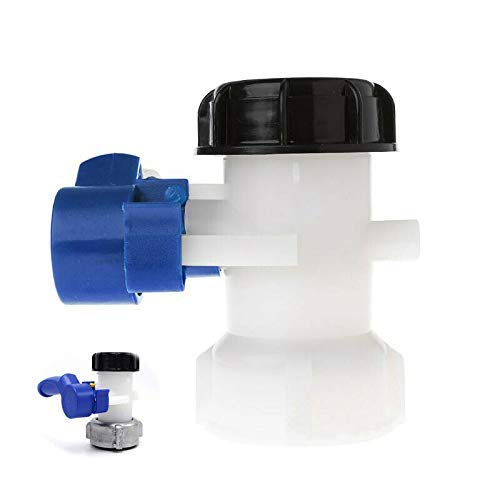 Vanne Papillon ND40/ND50 IBC Eau Réservoir avec écrou Flottant en Alliage Aluminium/Plastique75mm/62mm Remplacement S60x6 pour Réservoir Cuve 1000 litres IBC (Aluminium 75mm) …