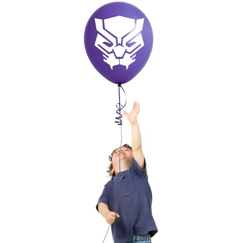 Image of Black Panther Wakanda Forever Latex Multicolor Balloons - 12 inch (6 Pc) - Vibrant Party Decorations for Marvel Fans & Superhero-Themed Events